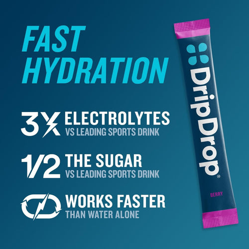 DripDrop Berry Electrolyte Powder, 8 oz sticks, 32 count D5