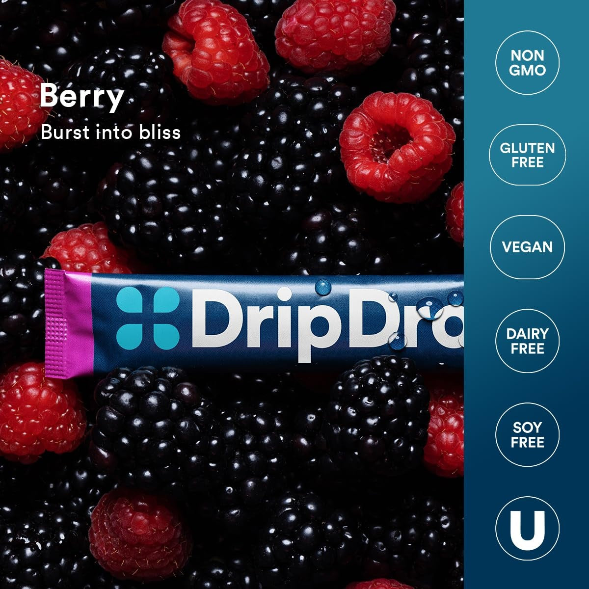 DripDrop Berry Electrolyte Powder, 8 oz sticks, 32 count D5