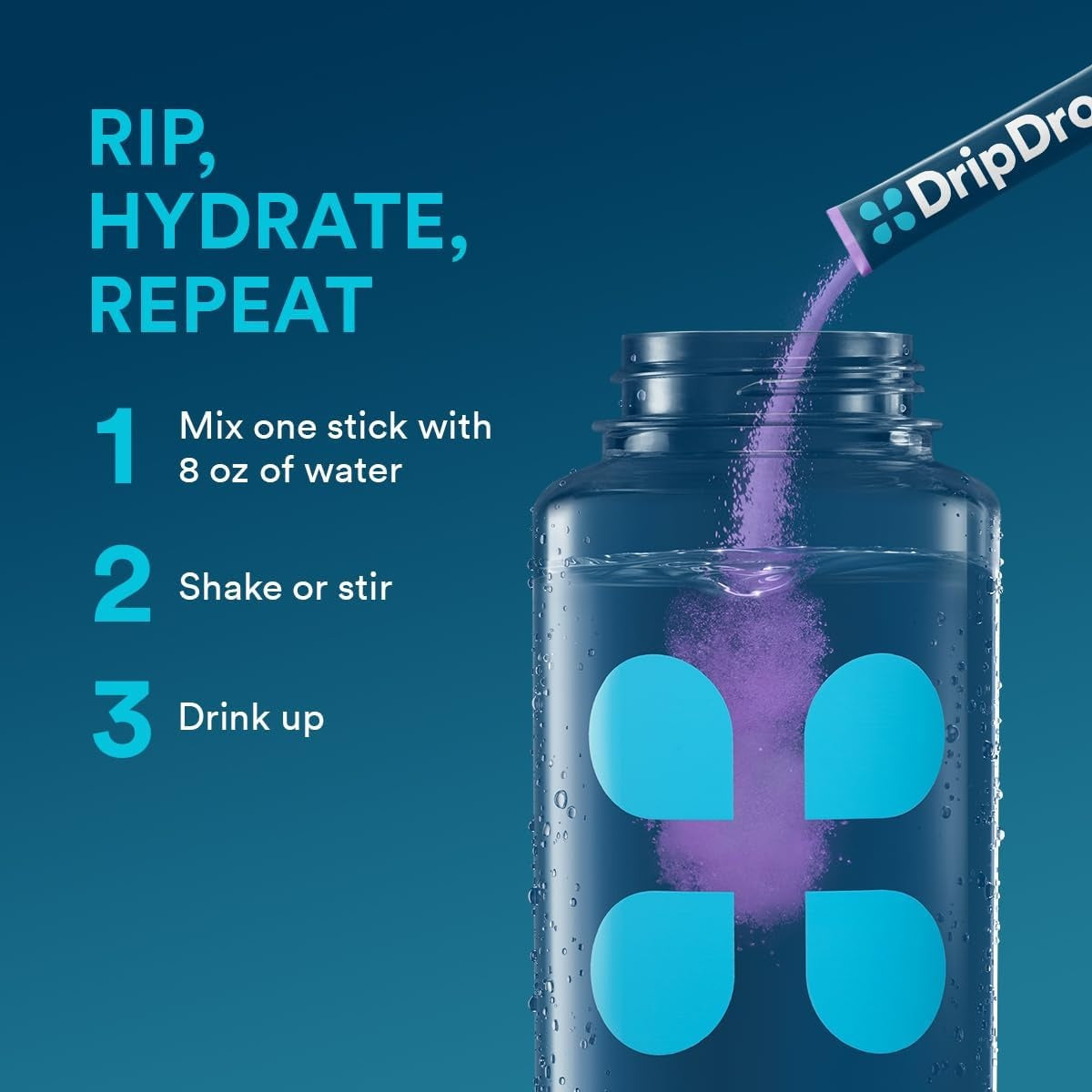 DripDrop Grape Electrolyte Powder, 8 oz sticks, 32 count R8