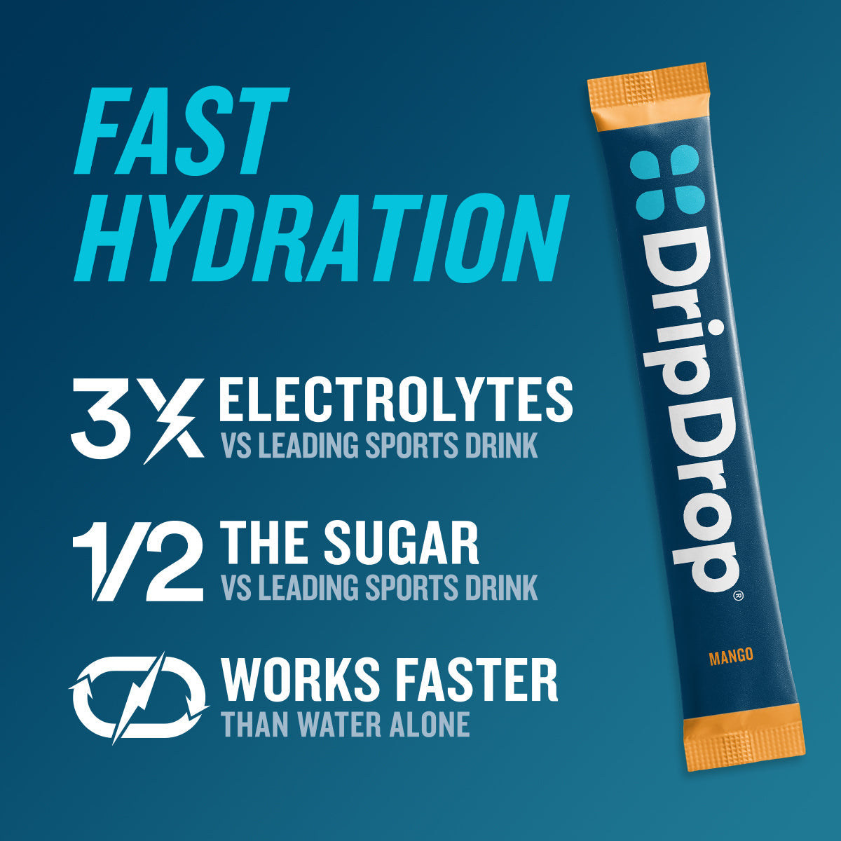 DripDrop Tropical Variety Pack Electrolyte Powder, 8 oz sticks, 16 count B3
