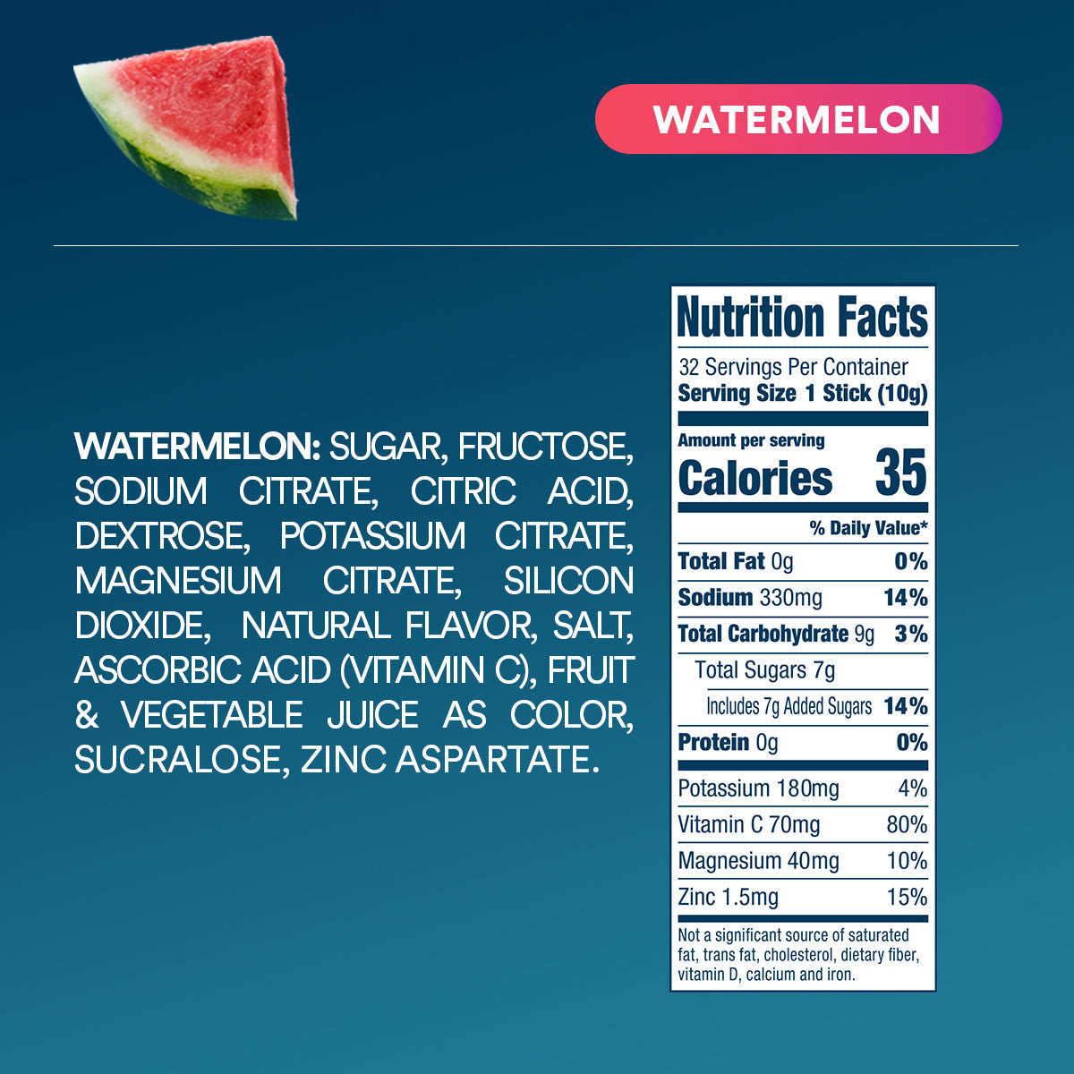 DripDrop Watermelon Electrolyte Powder, 8 oz sticks, 32 count P2