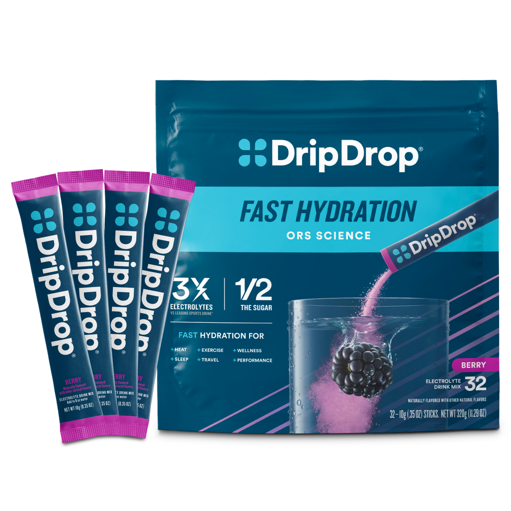 DripDrop Berry Electrolyte Powder, 8 oz sticks, 32 count D5