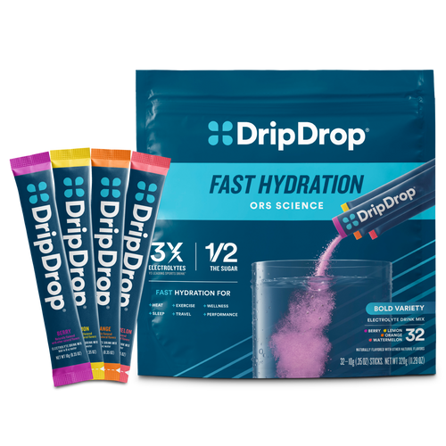 DripDrop Bold Variety Pack Electrolyte Powder, 8 oz sticks, 32 count J6