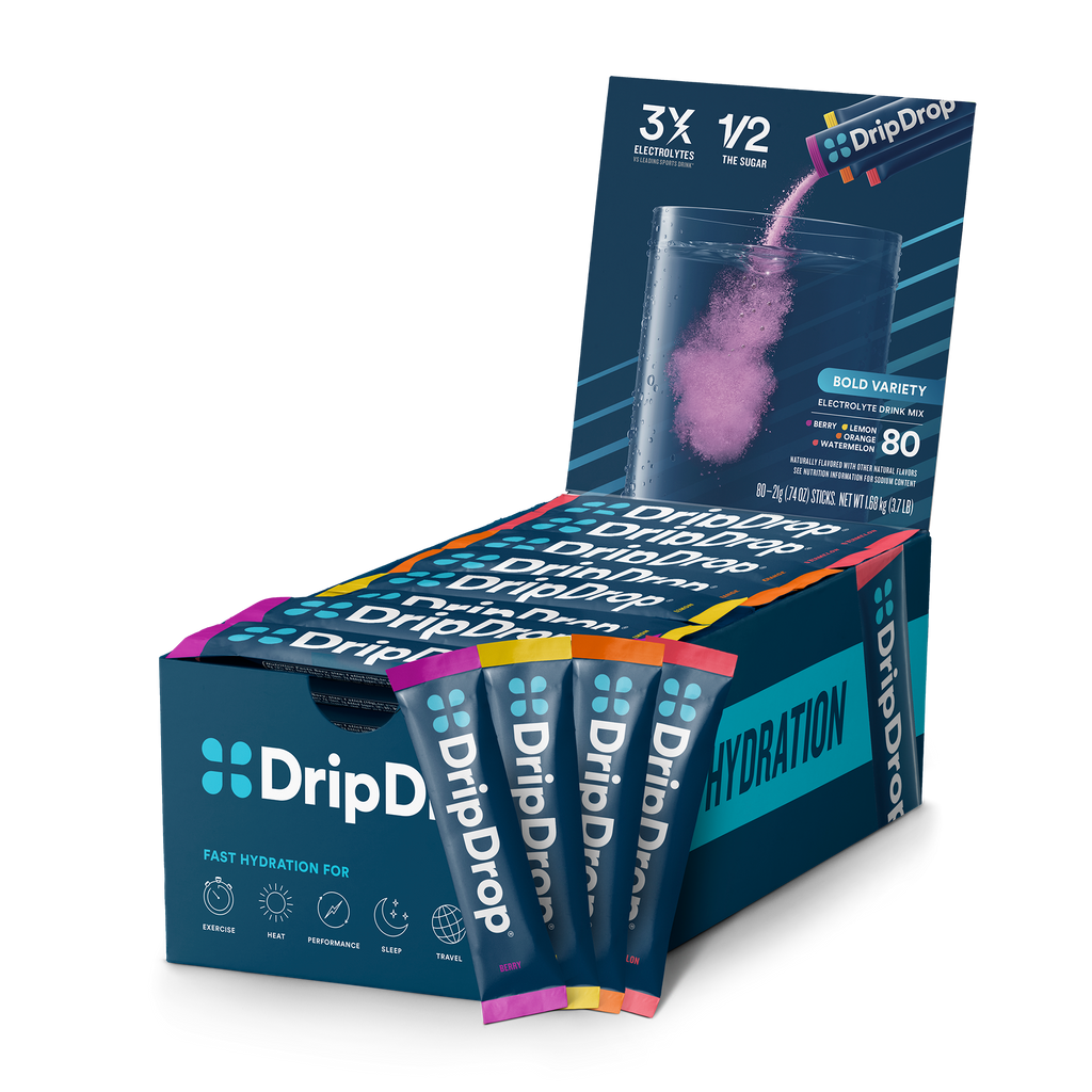 DripDrop Bold Variety Pack Electrolyte Powder, 16 oz sticks, 80 count A6