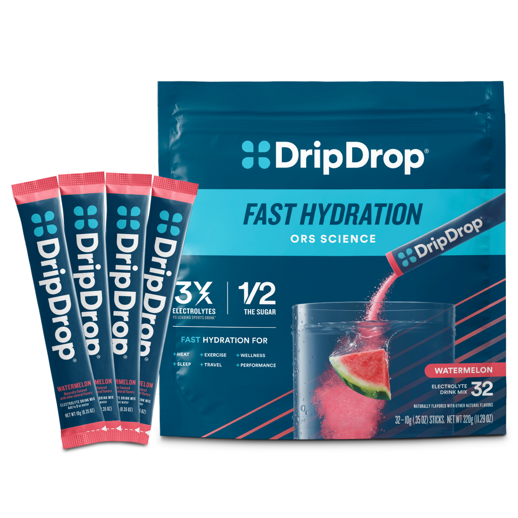 DripDrop Watermelon Electrolyte Powder, 8 oz sticks, 32 count P2