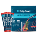 DripDrop Fruit Punch Electrolyte Powder, 8 oz sticks, 32 count K5