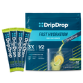 DripDrop Lemon Lime Electrolyte Powder, 8 oz sticks, 32 count W2