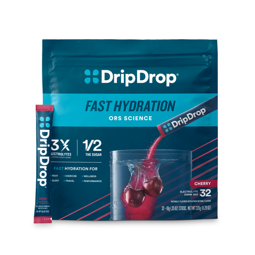 DripDrop Cherry Electrolyte Powder, 8 oz sticks, 32 count Y1