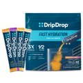 DripDrop Tropical Variety Pack Electrolyte Powder, 8 oz sticks, 32 count H2