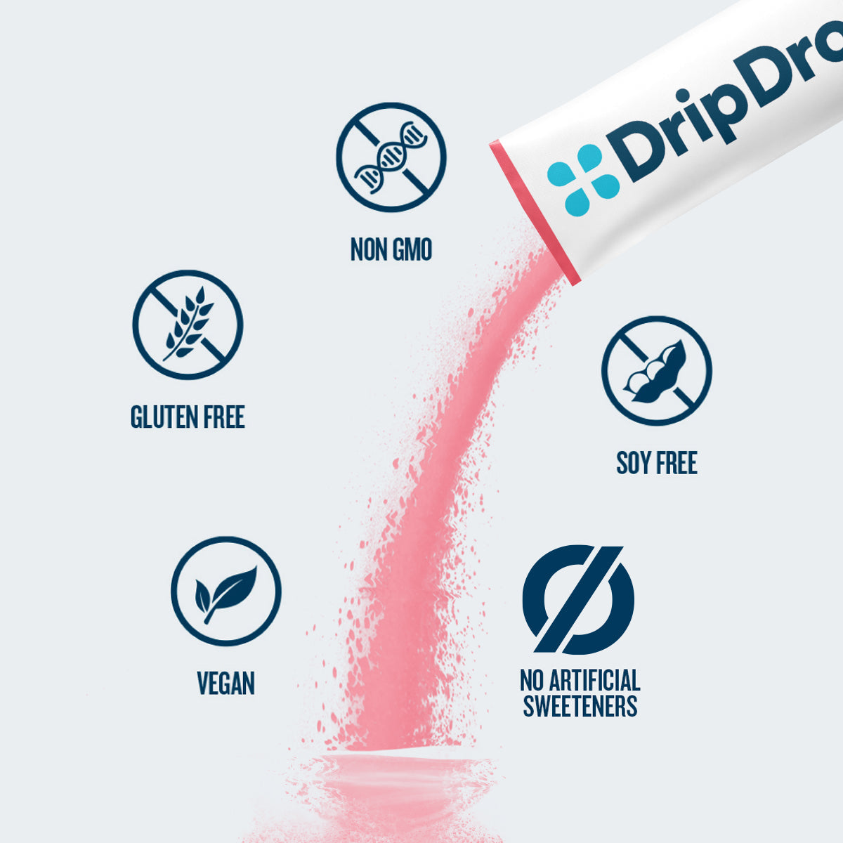 DripDrop Zero Sugar Plus, Watermelon, Tangerine, Tropical Punch, Raspberry Lemonade, 16 oz sticks, 8 count G6