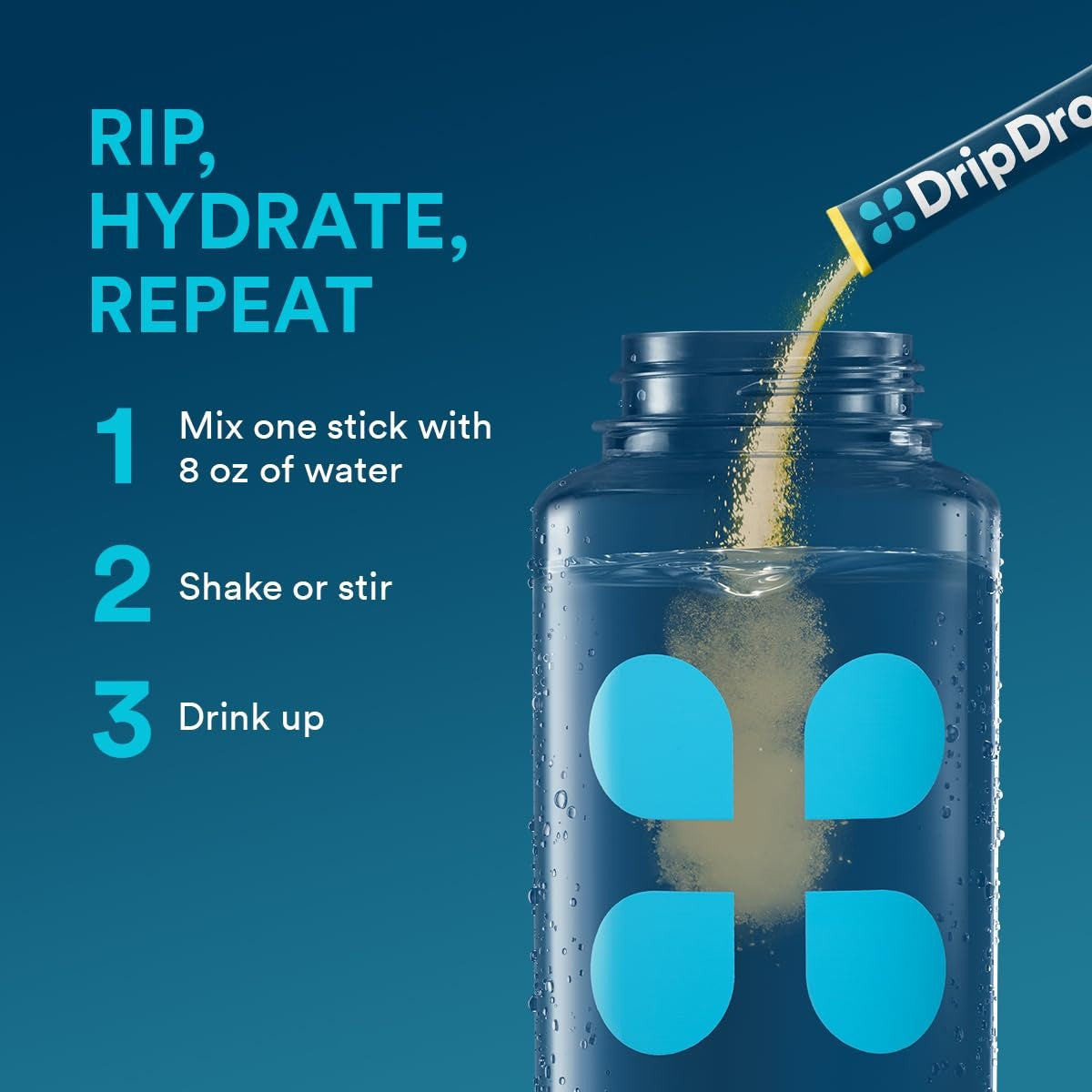 DripDrop Lemon Electrolyte Powder, 8 oz sticks, 32 count V8